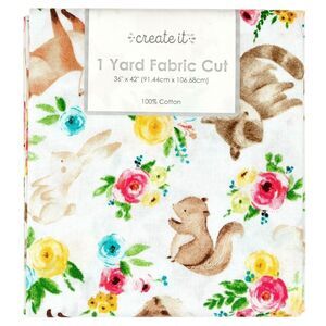 Create It Spring Pals Sewing Fabric Forest Animals Precut 36 X 42-in Cotton NEW